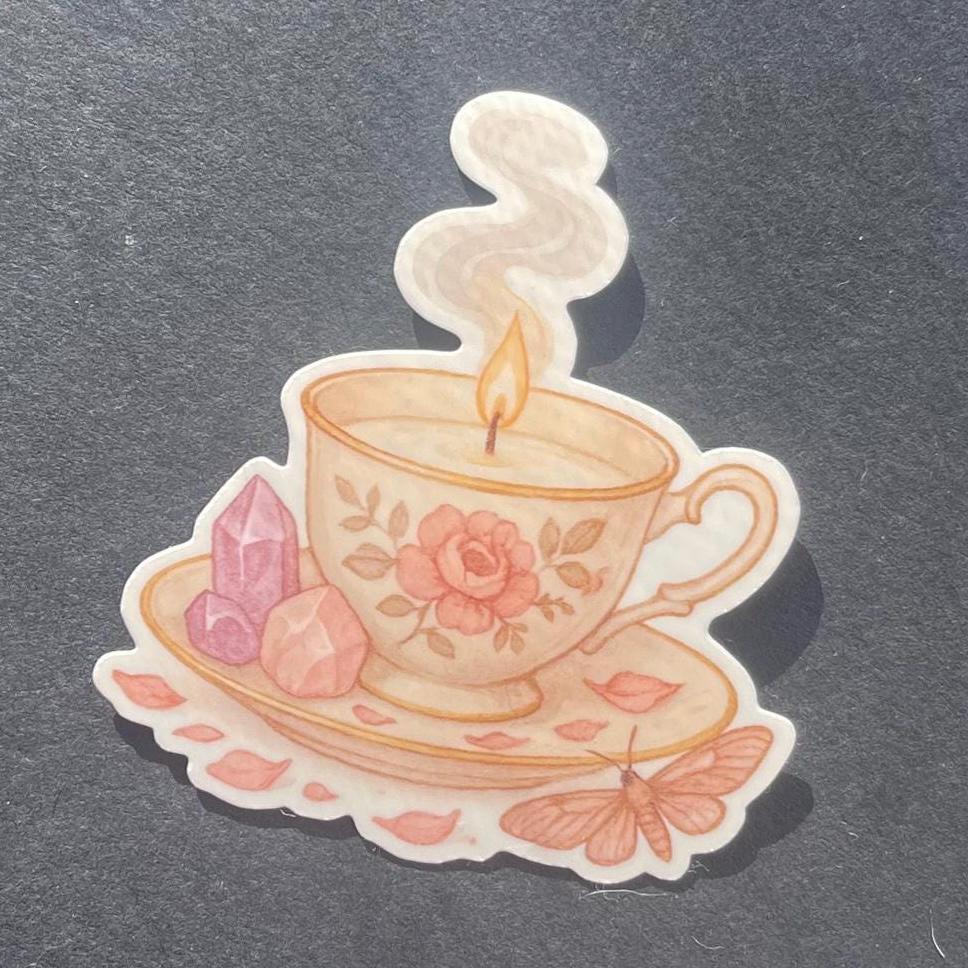 Teacup Candle Vinyl Sticker
