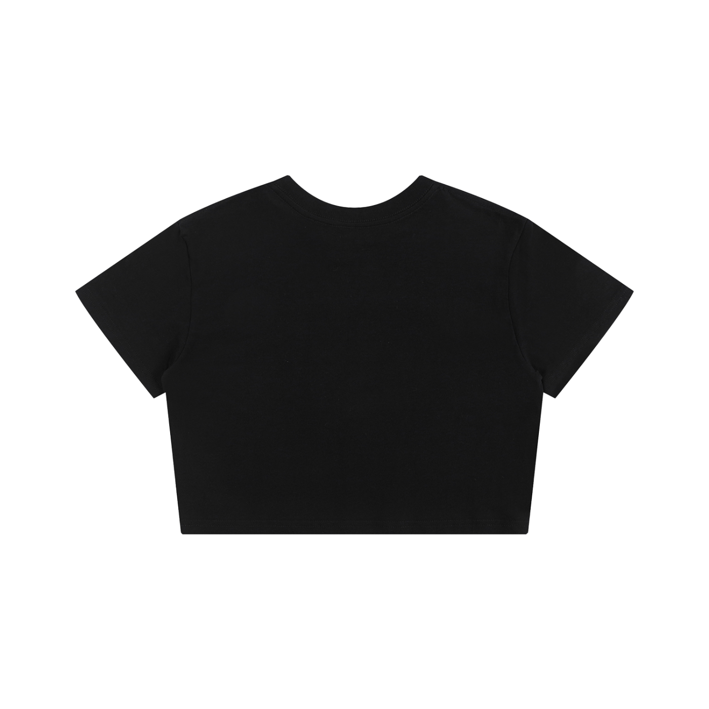 Black crop top on a white background