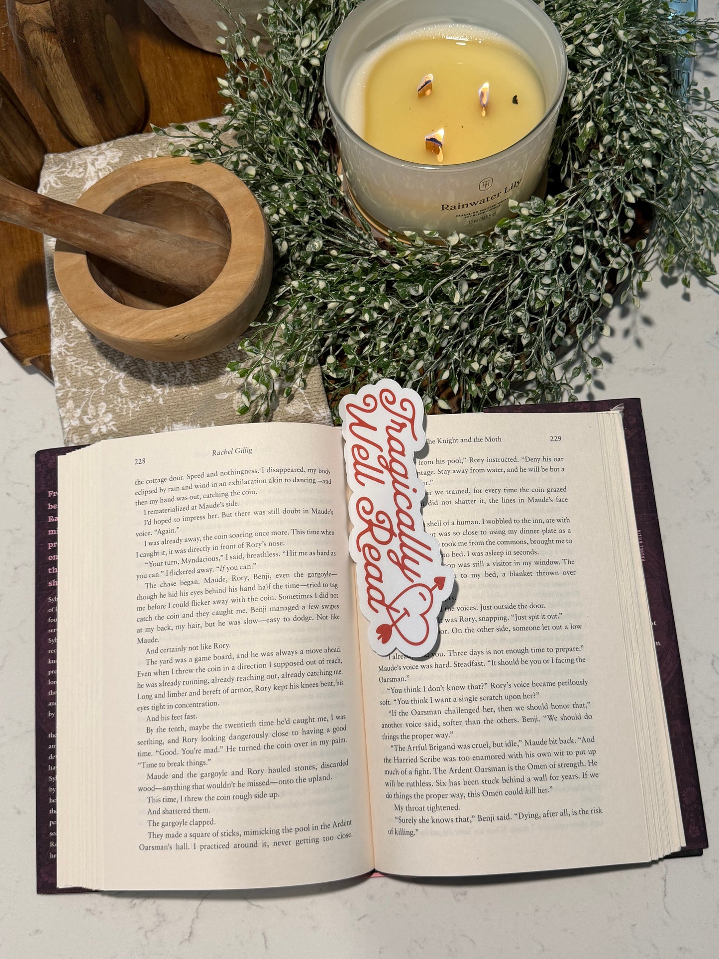Tragically Well Read Die Cut Bookmark | Handmade Laminated Bookmark for Book Lovers