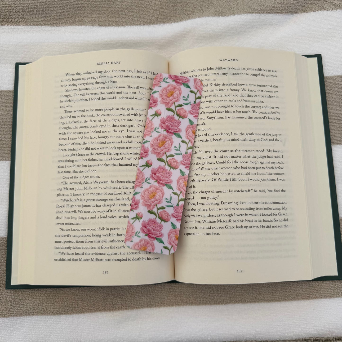 Pink Peonies Bookmark