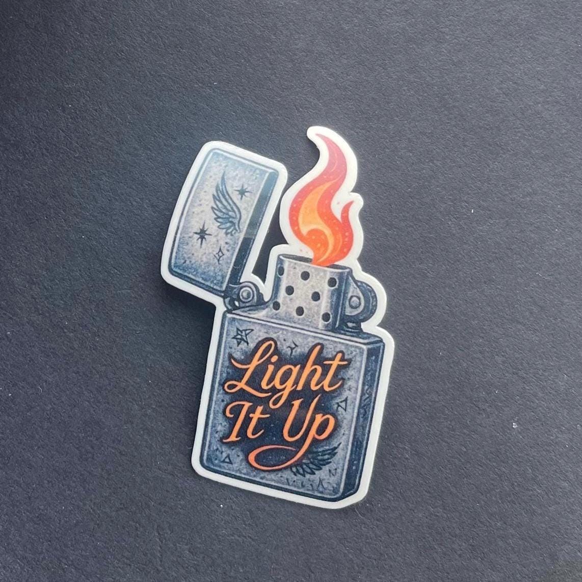 Light It Up Retro Lighter Sticker