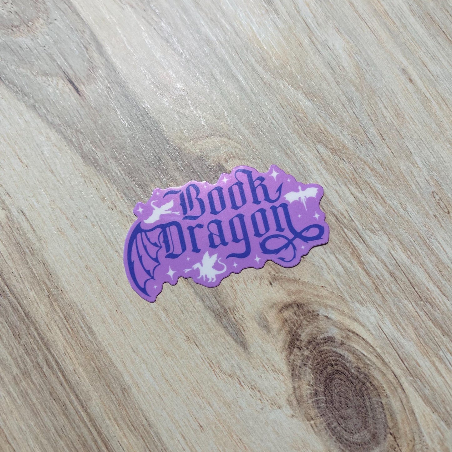 Purple Book Dragon Sticker