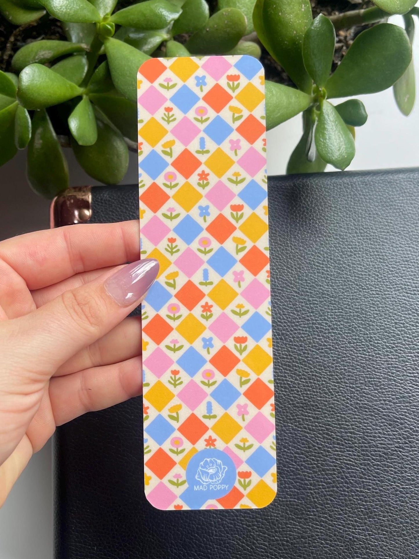Retro Colorful Floral Pattern Bookmark