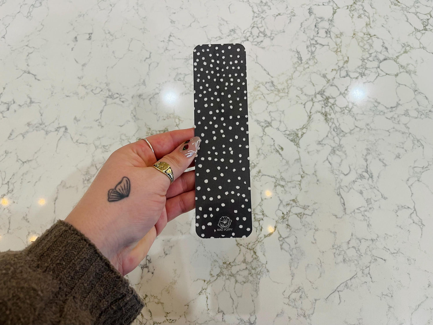 Black with White Polka Dots Bookmark