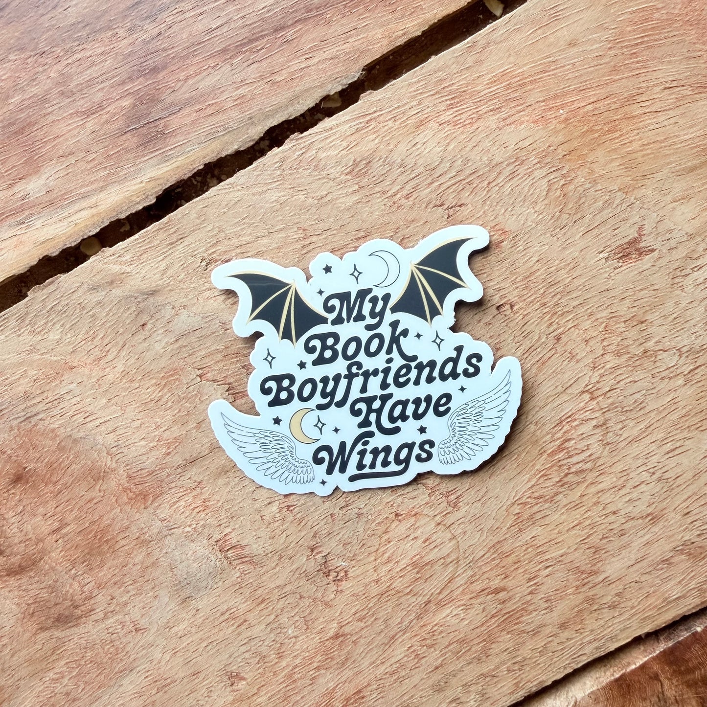 My Book Boyfriends Have Wings Sticker