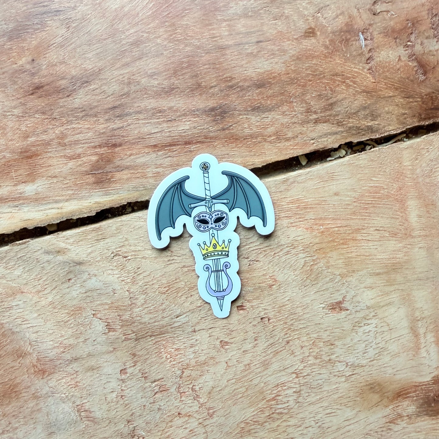 Fantasy Sword and Batwings Sticker