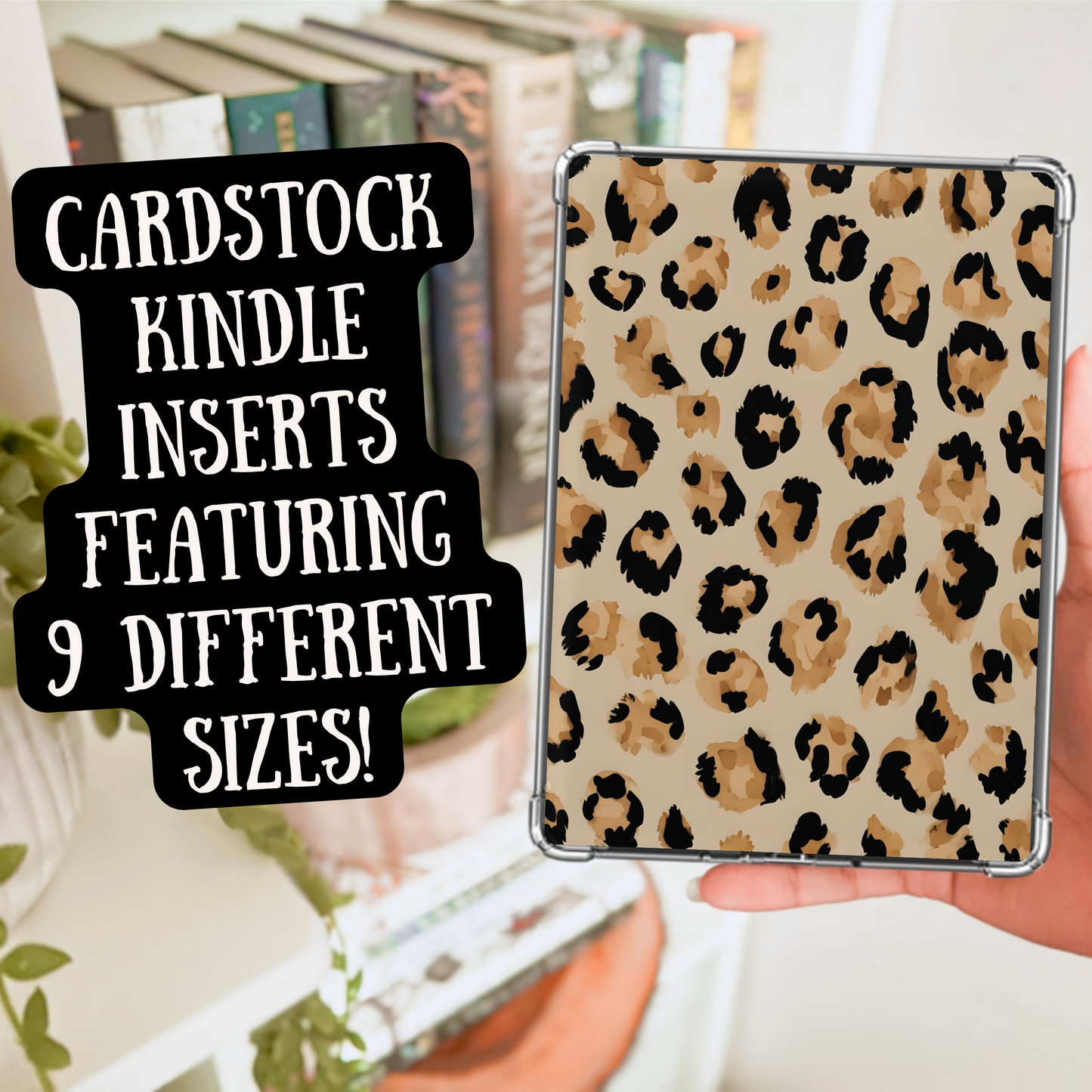 Leopard Print Heavy Cardstock Kindle Insert
