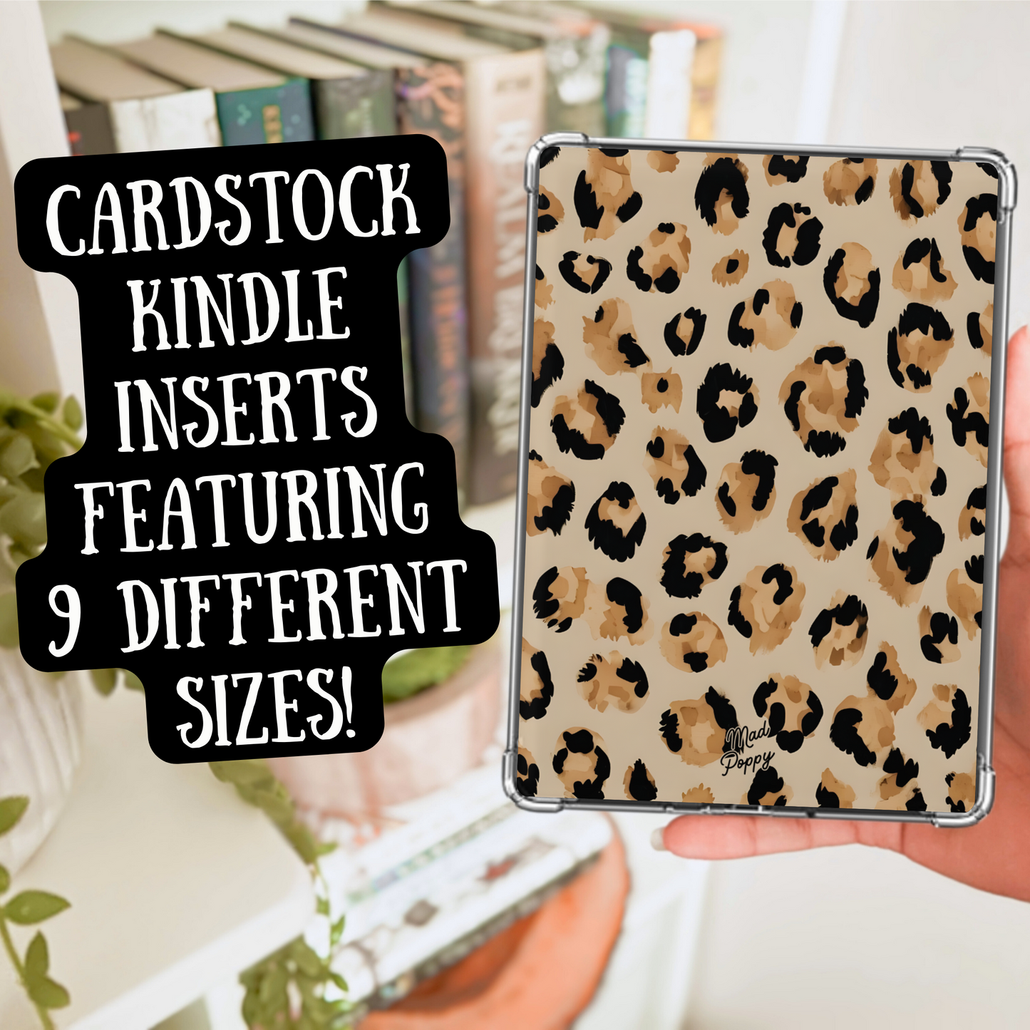 Leopard Print Heavy Cardstock Kindle Insert