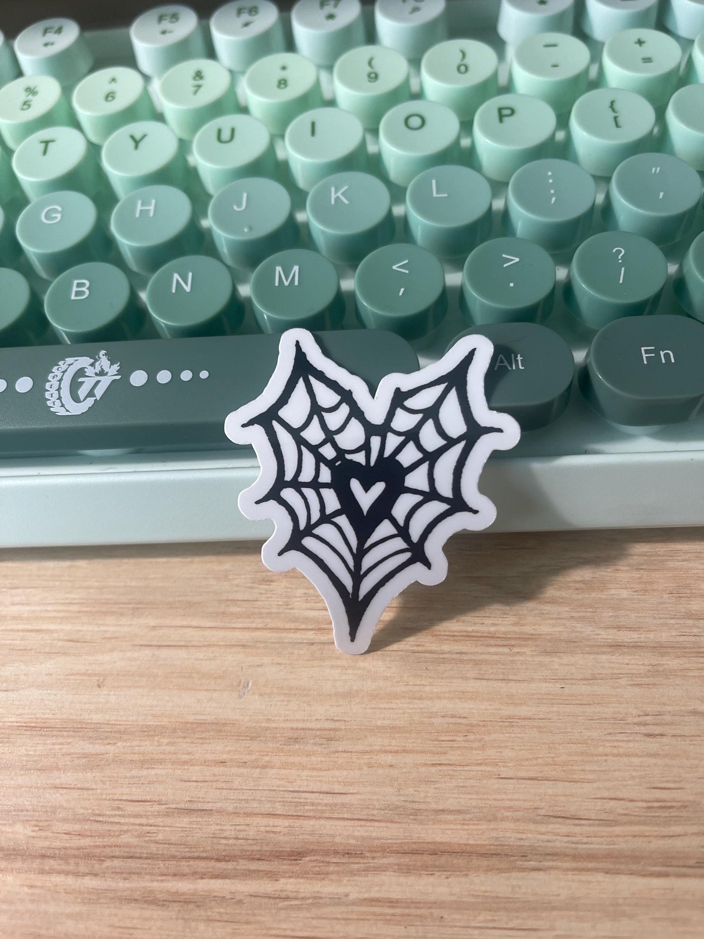 Spider Web Heart Vinyl Sticker