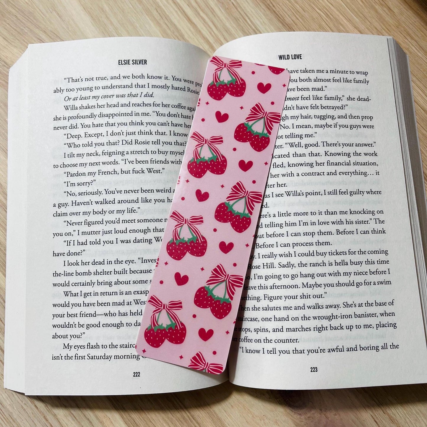 Pink Strawberry Cherries Bookmark