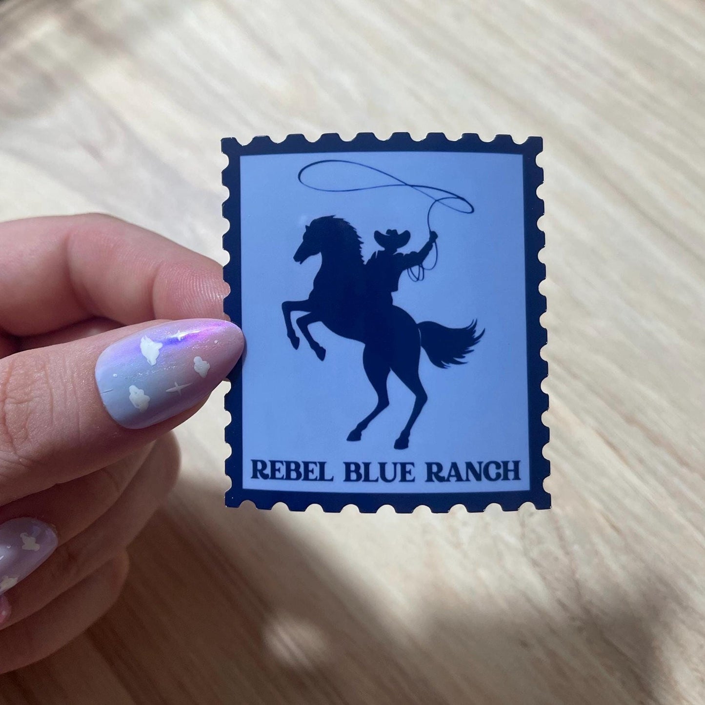 Rebel Blue Ranch Postage Stamp Vinyl Sticker | Western