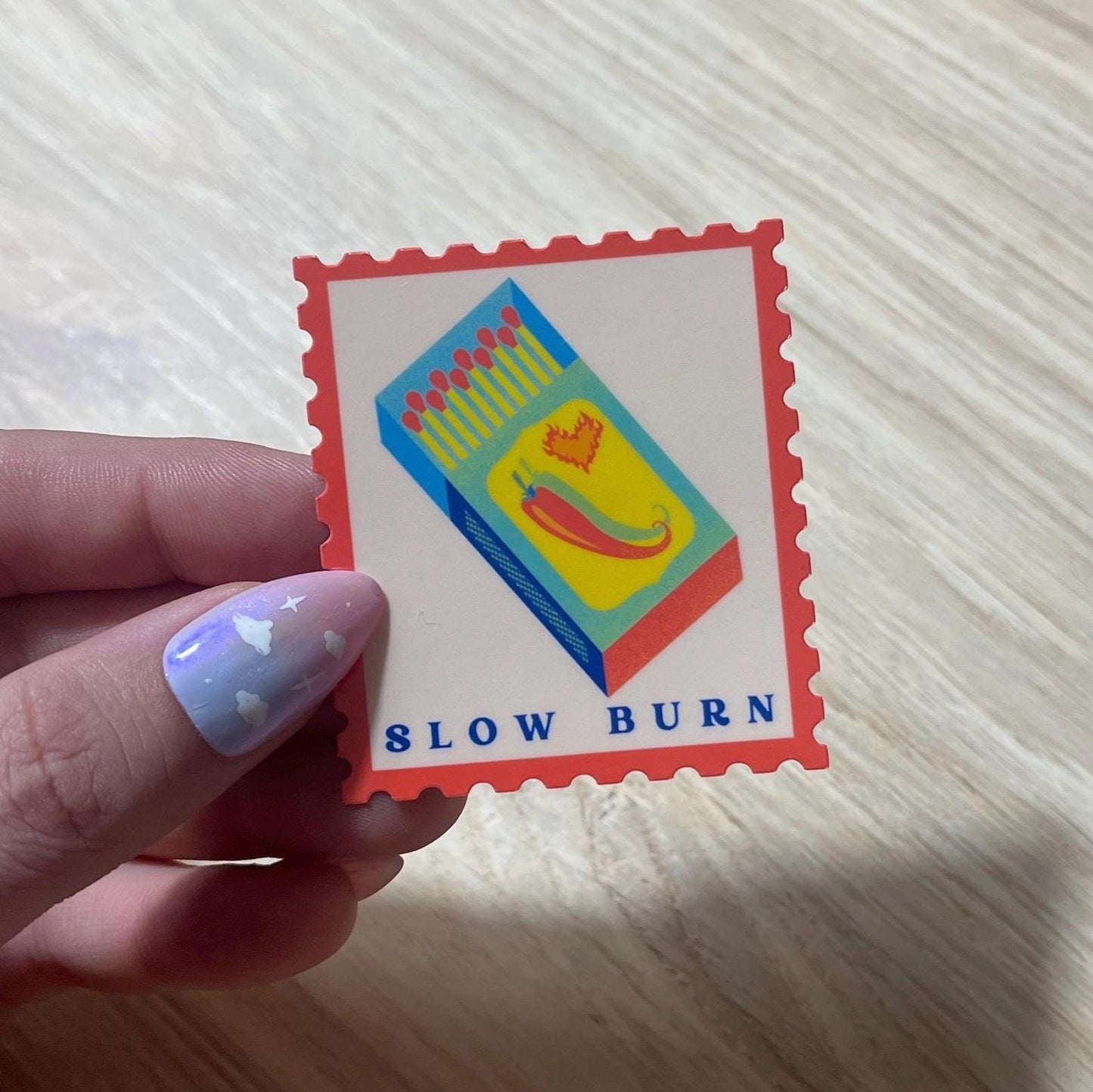 Slow Burn Postage Stamp Sticker