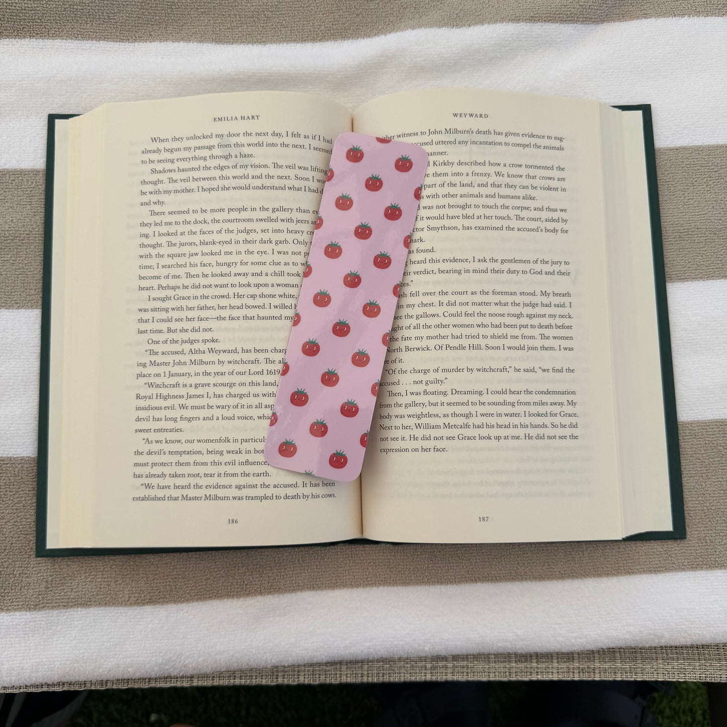 Pink Smiley Tomatoes Bookmark