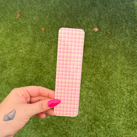 Pink and Yellow Gingham Bookmark