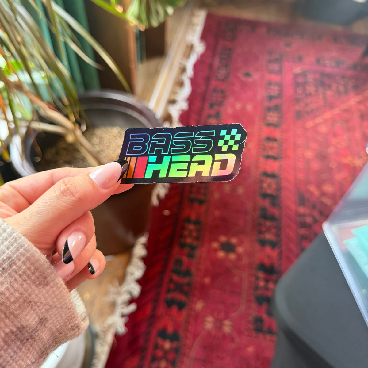 Holographic Basshead Racing Vinyl Sticker