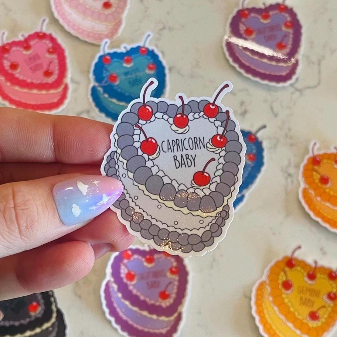 Capricorn Baby Cake Zodiac Sticker