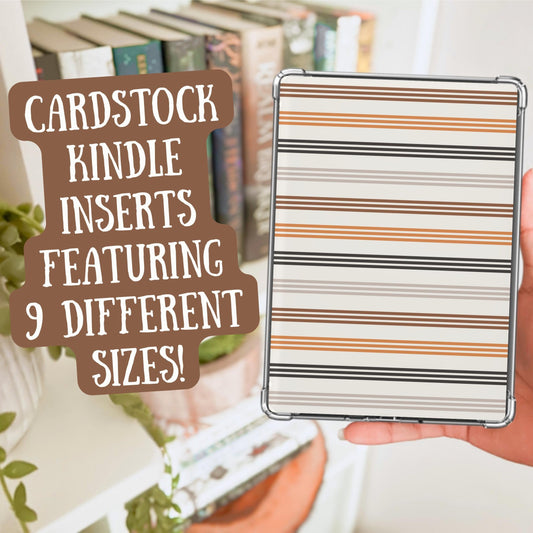 Halloween Neutral Striped Heavy Cardstock Kindle Insert