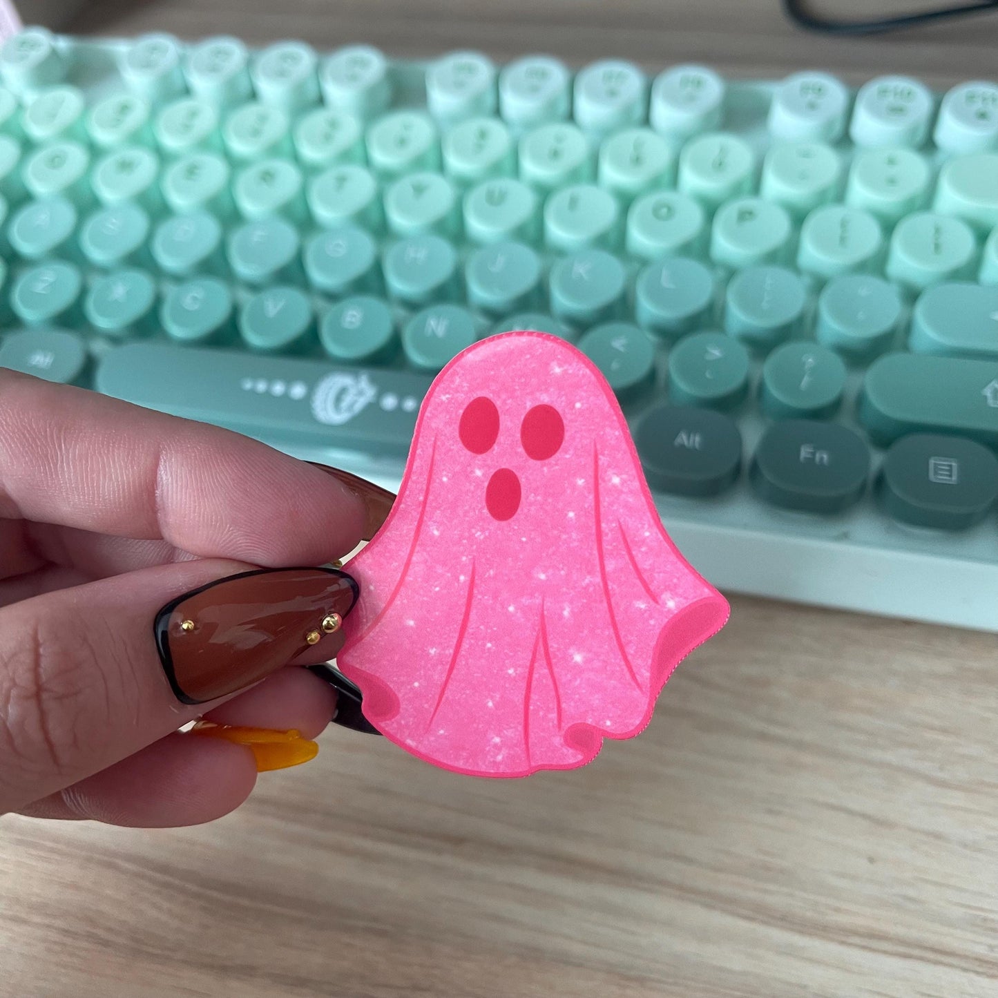 Pink Glitter Ghost Sticker