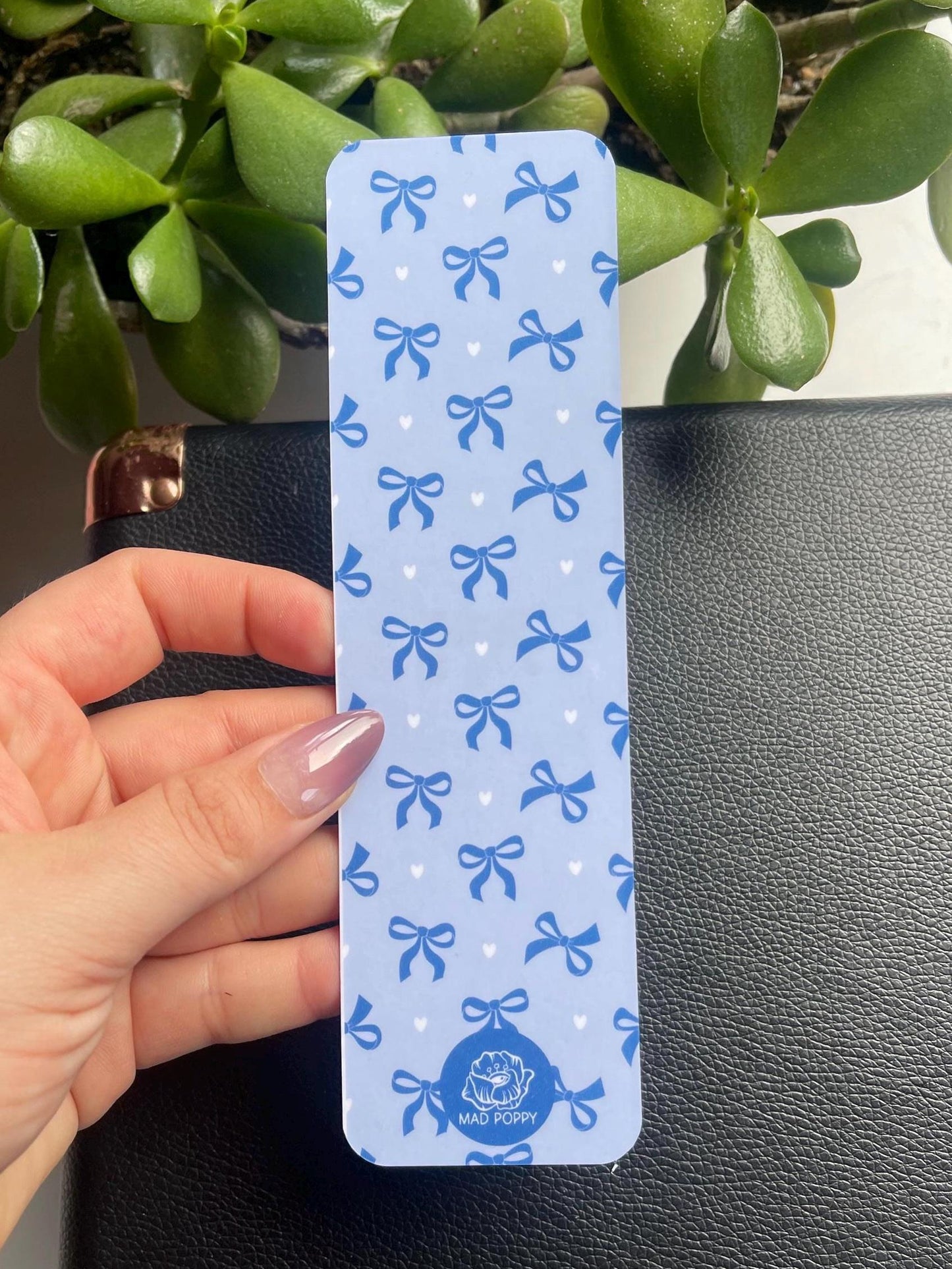 Light Blue Coquette Bow Bookmark