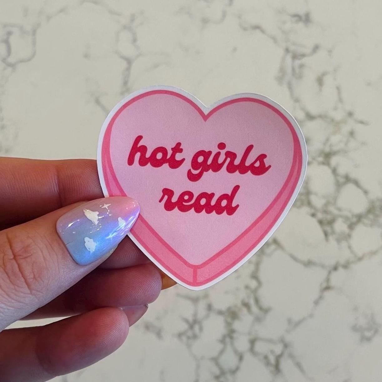 Hot Girls Read Candy Heart Sticker