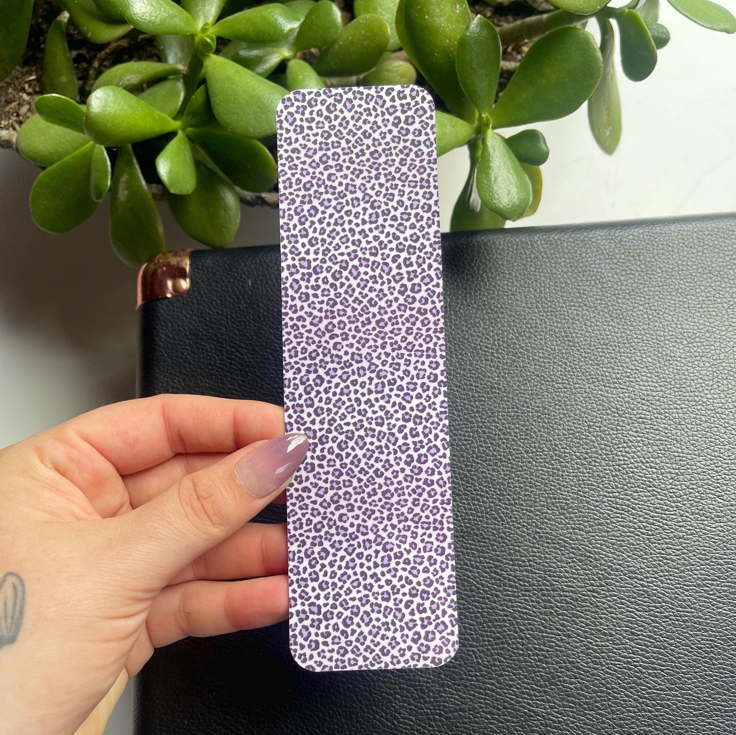 Purple Leopard Print Bookmark