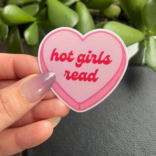 Hot Girls Read Candy Heart Sticker
