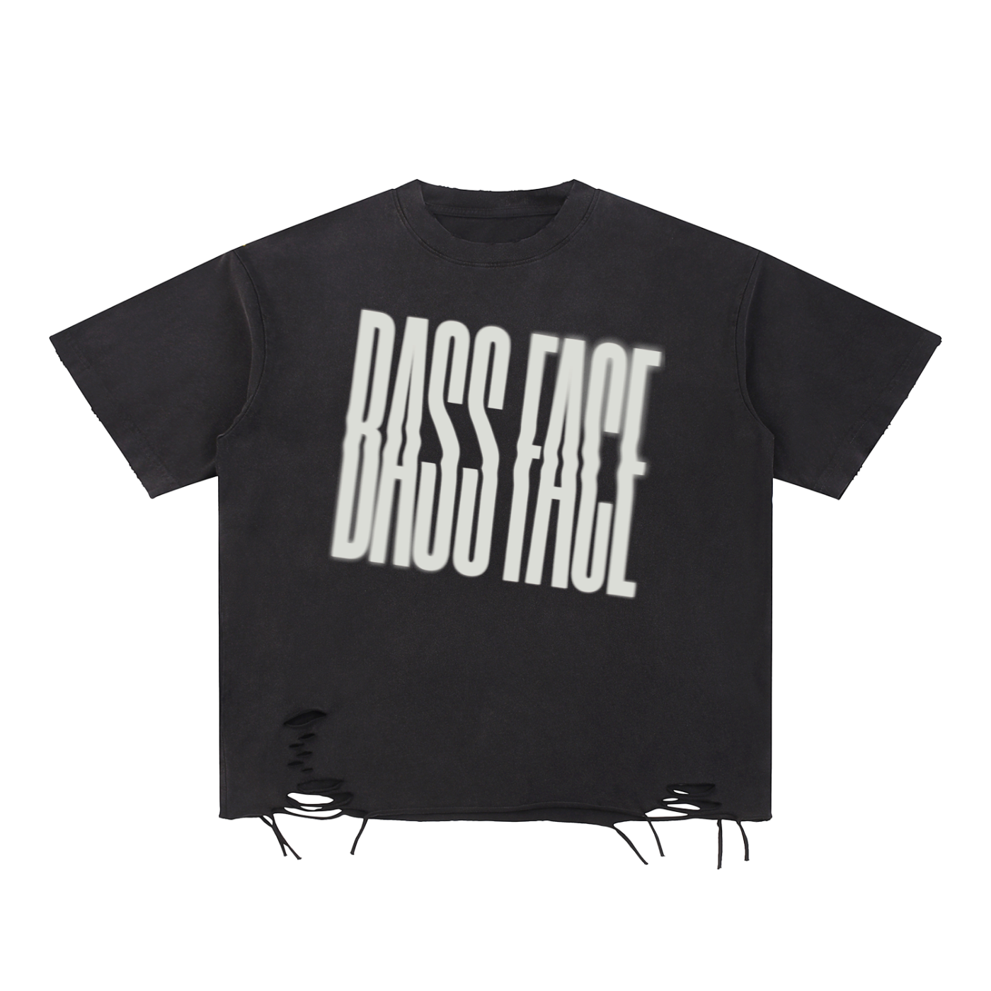 Bass Face Snow Washed Raw-Hem T-Shirt