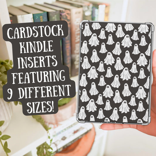 Black and White Ghost Heavy Cardstock Kindle Insert