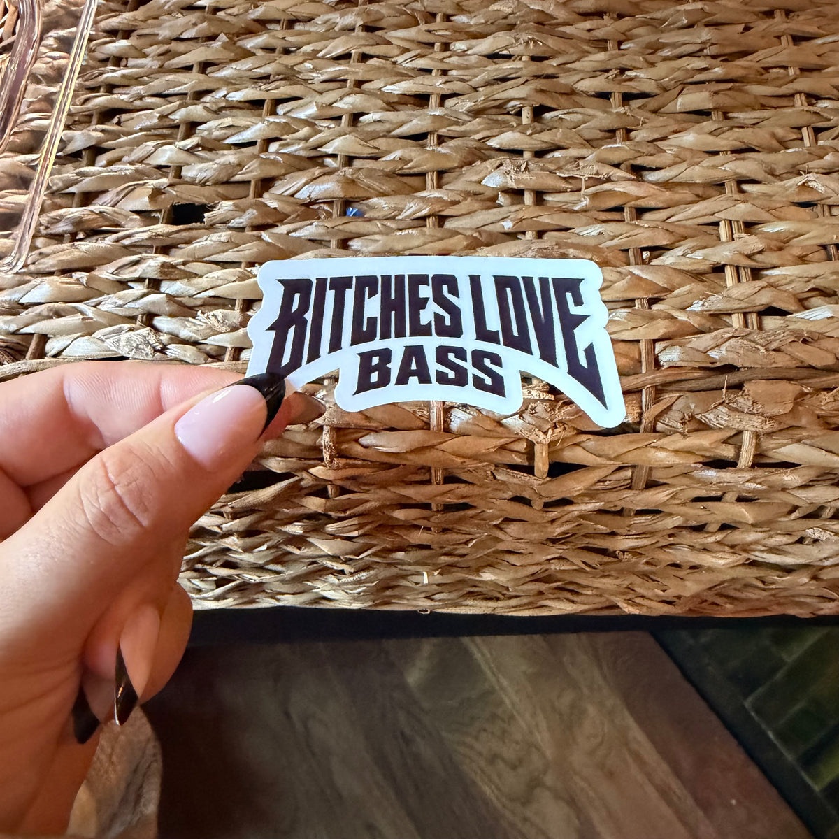 Bitches Love Bass Vinyl Sticker | Black and White