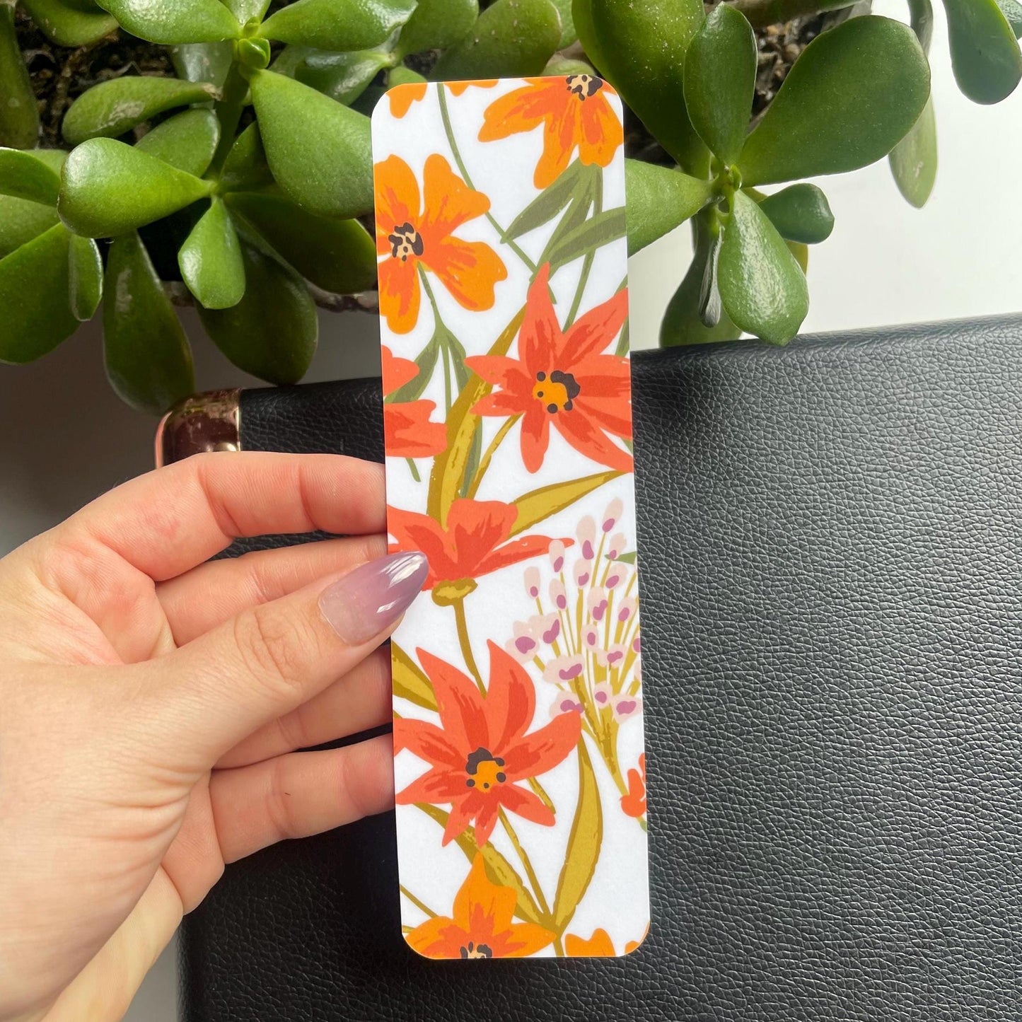 Orange Wildflower Bookmark