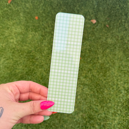 Pale Green Gingham Bookmark