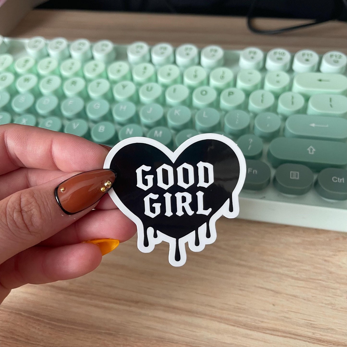 Good Girl Gothic Heart Sticker | Dark Romance Vinyl Decal