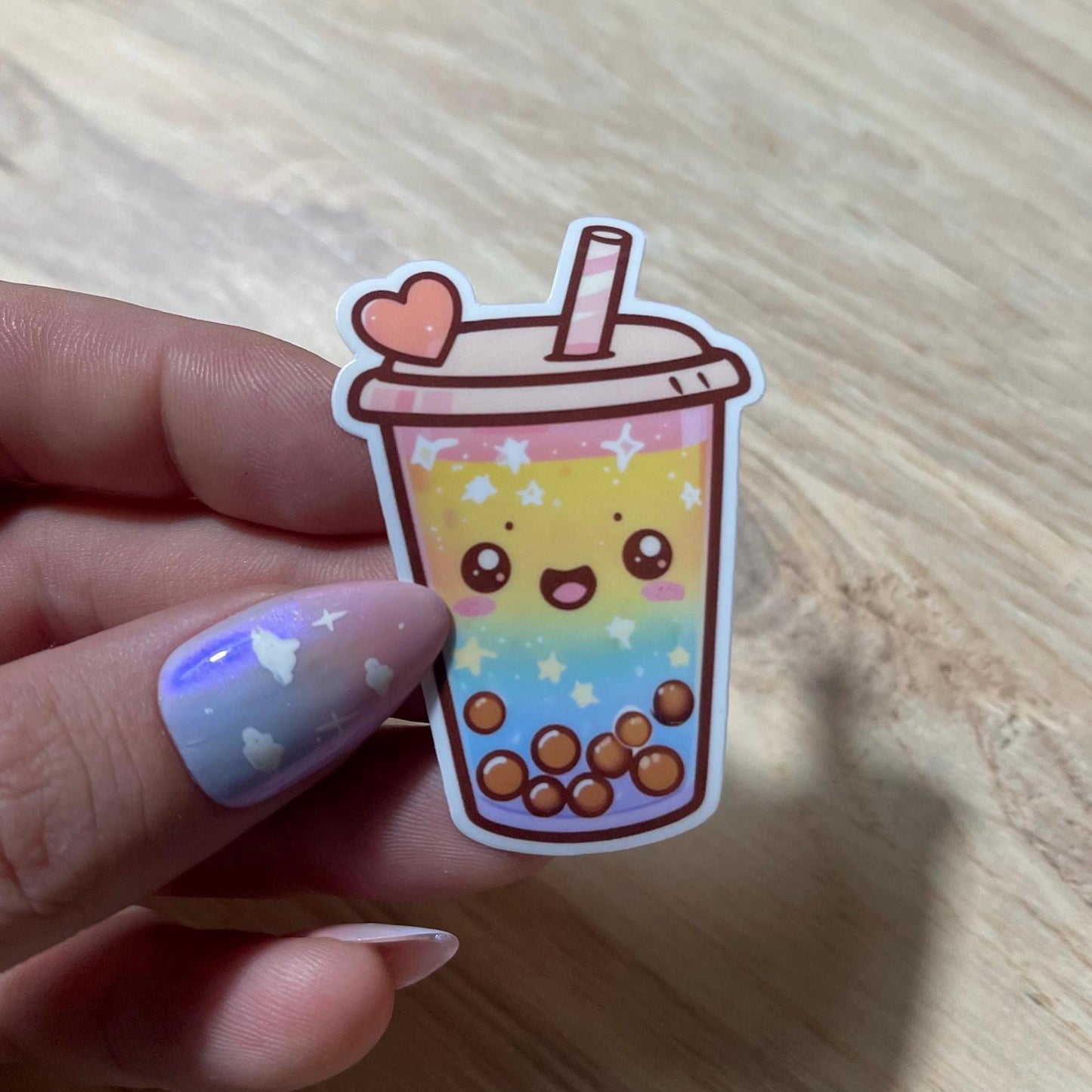 Kawaii Boba Tea Sticker | Cute Aesthetic Vinyl Decal | Bookish Sticker for Kindles, Laptops & Water Bottles