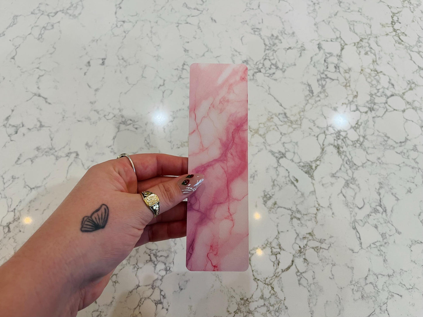 Pink Marble Bookmark