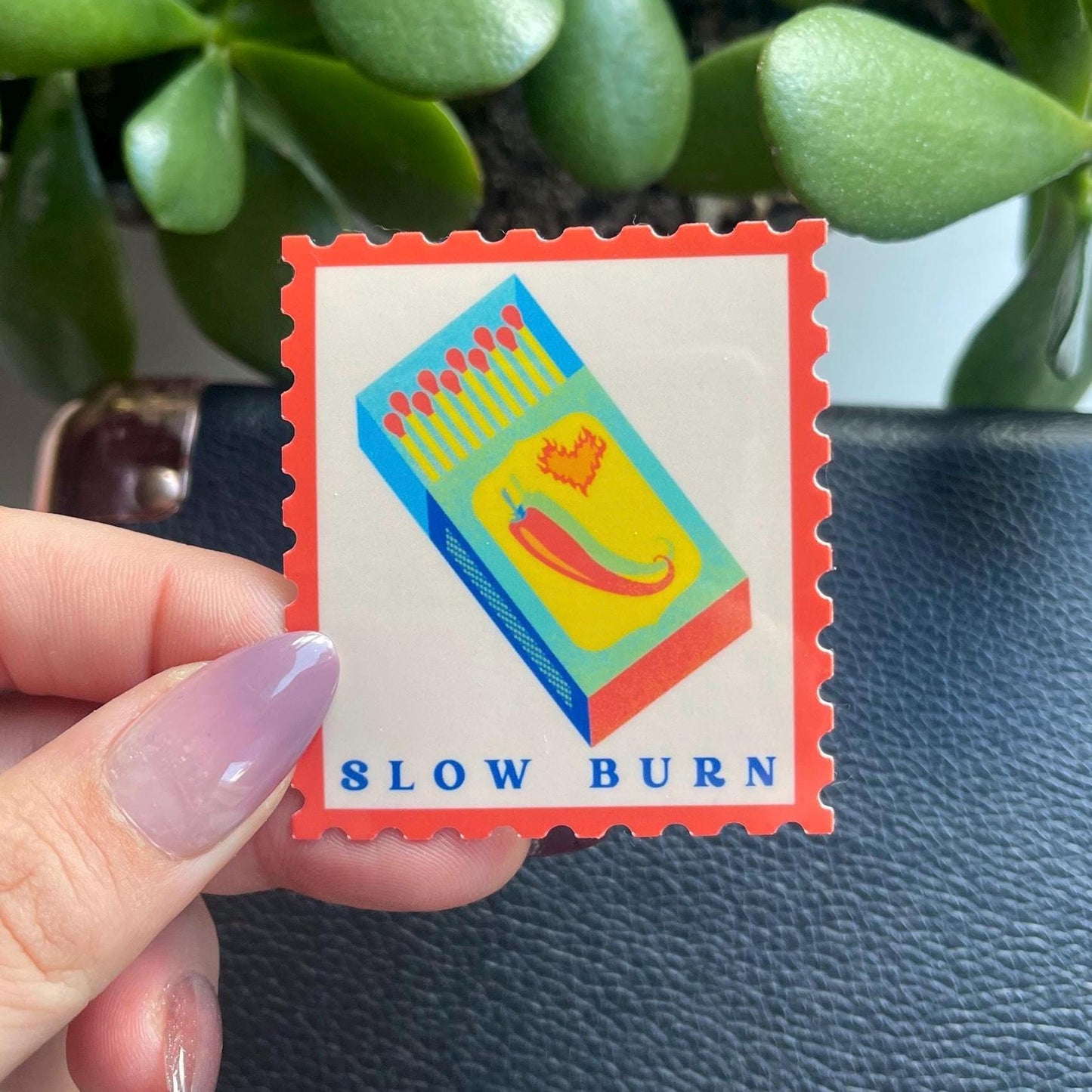 Slow Burn Postage Stamp Sticker