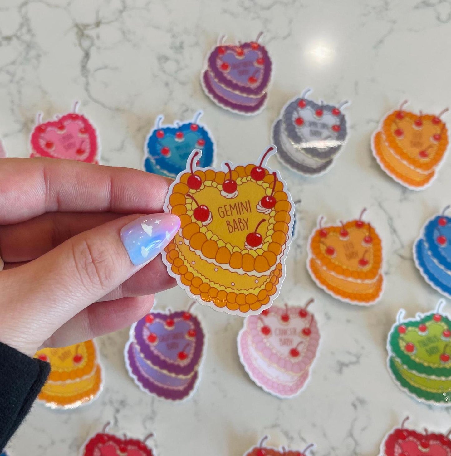 Gemini Baby Cake Zodiac Sticker