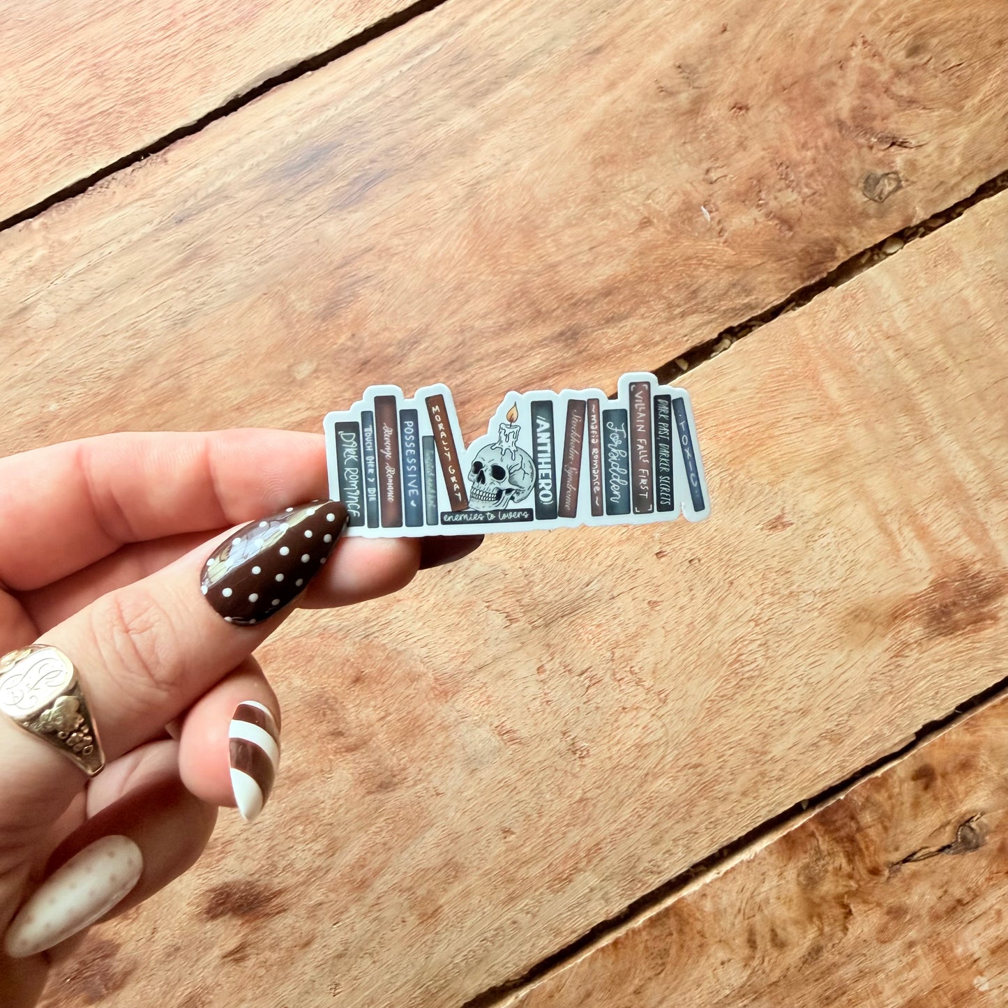 Dark Romance Trope Bookshelf Sticker