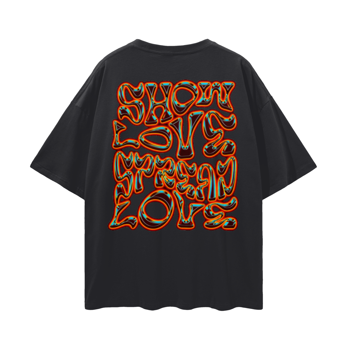 Show Love Spread Love Trippy Drop Shoulder Tee