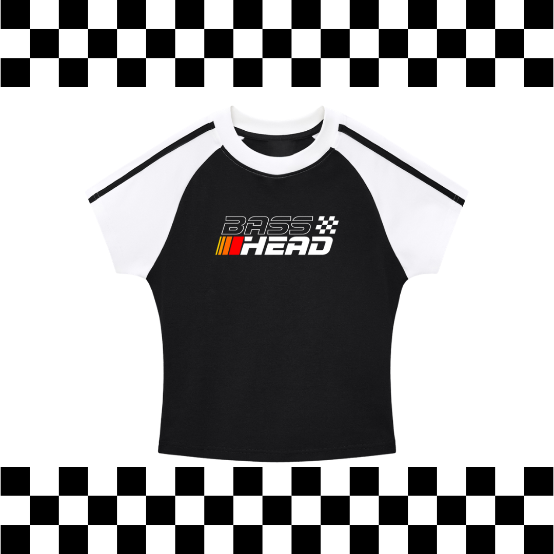 Bass Head Racing Contrast Stripes Baby Tee | Rave