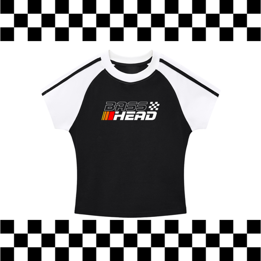 Bass Head Racing Contrast Stripes Baby Tee | Rave