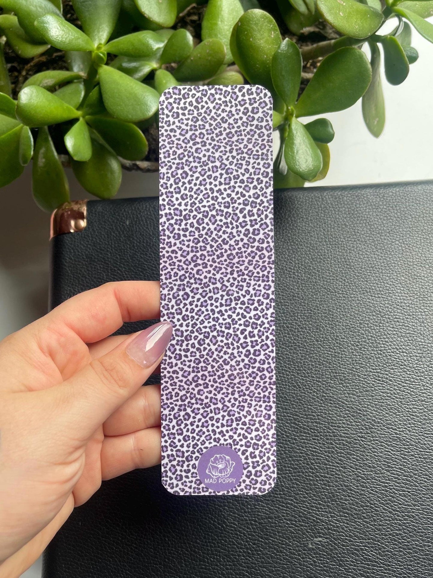 Purple Leopard Print Bookmark