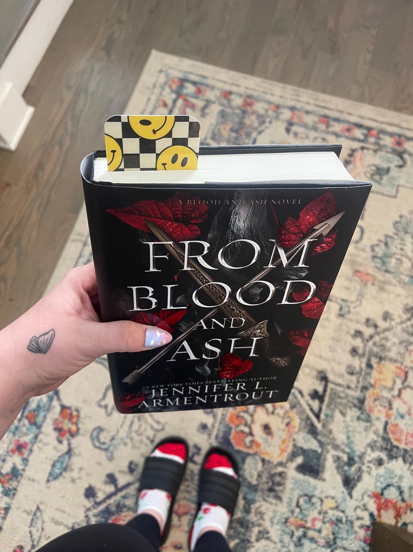 Retro Smile Checkered Bookmark
