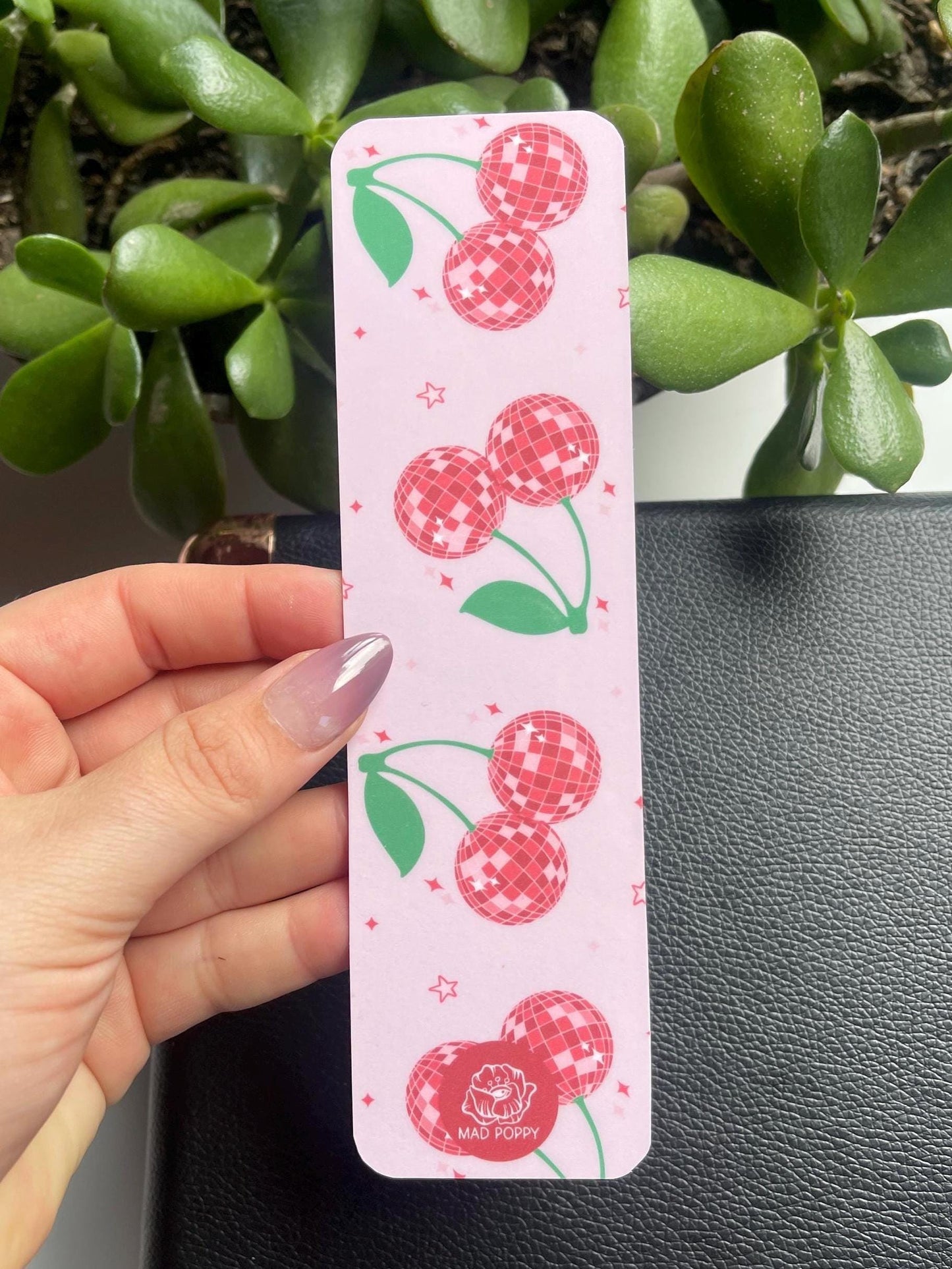 Cherry Disco Ball Bookmark