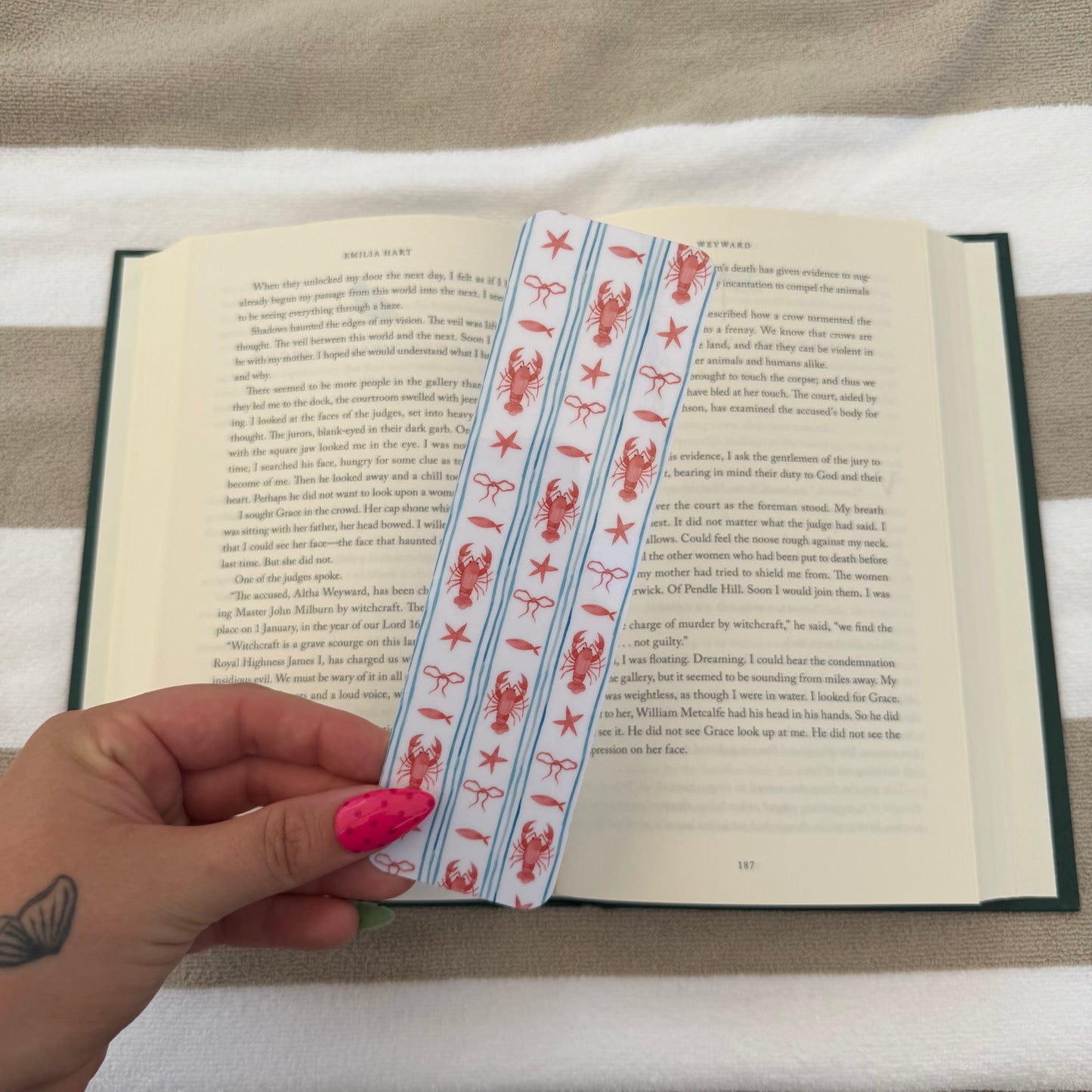 Lobster Stripes Bookmark