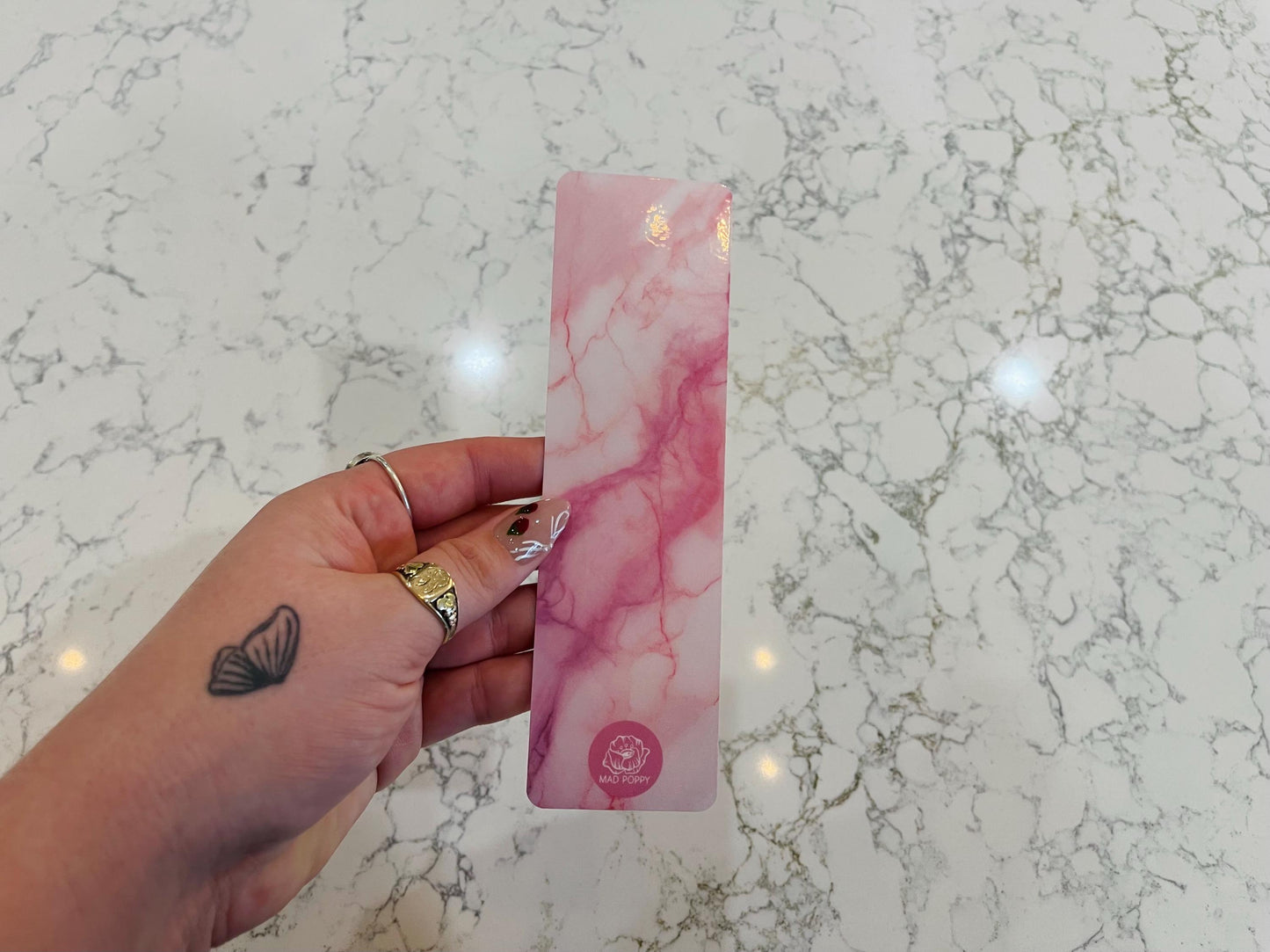Pink Marble Bookmark
