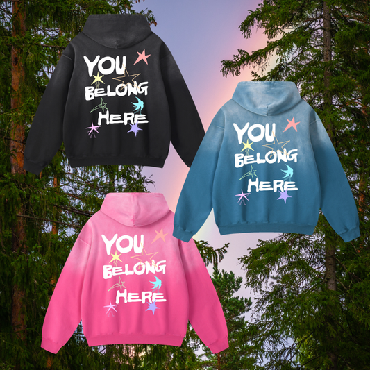 You Belong Here Sunfade Oversized Hoodie
