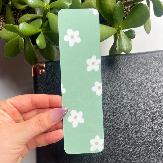 Pale Green Floral Bookmark