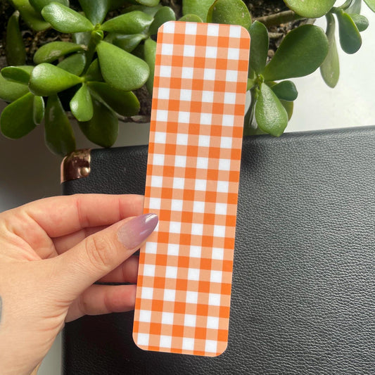Orange Gingham Bookmark