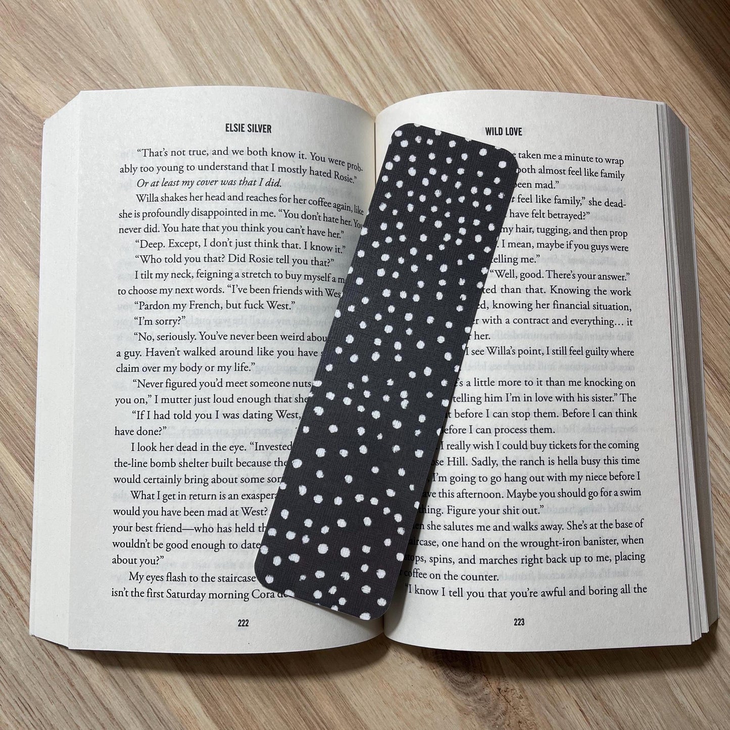 Black with White Polka Dots Bookmark