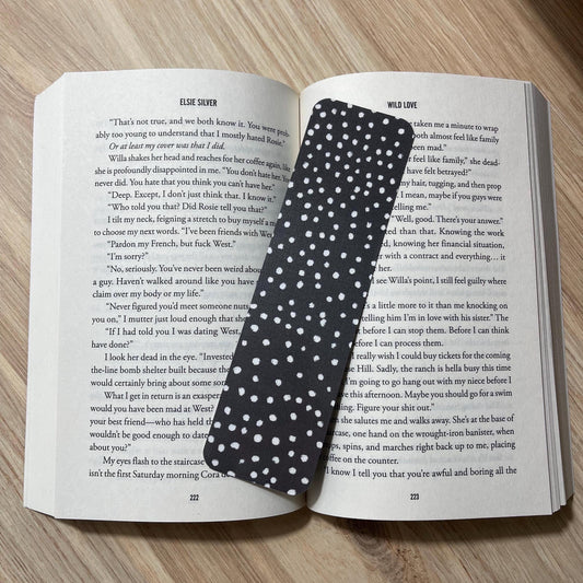 Black with White Polka Dots Bookmark